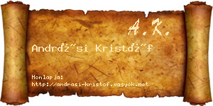 Andrási Kristóf névjegykártya