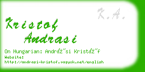 kristof andrasi business card